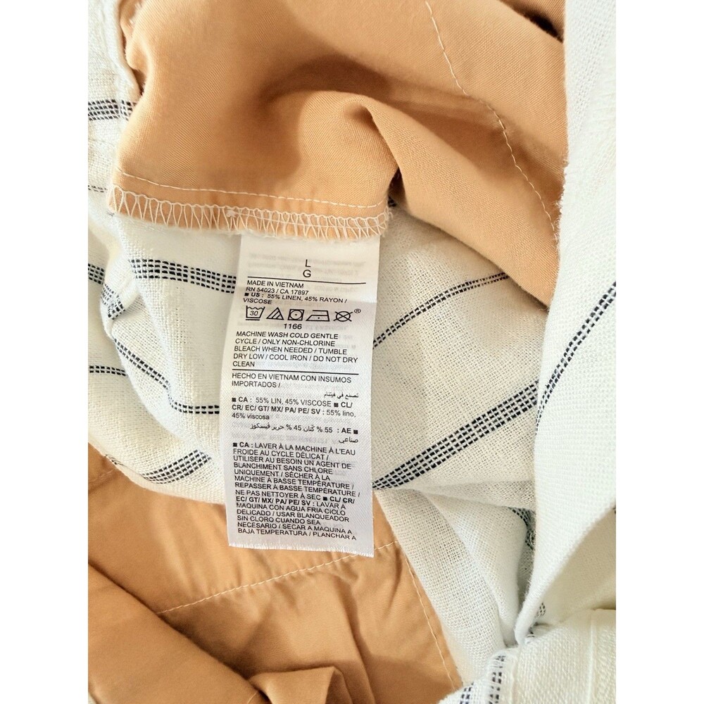 Old Navy Extra High-Rise Taylor Wide Leg Trousers Size L Striped Linen NWT - Picture 9 of 11